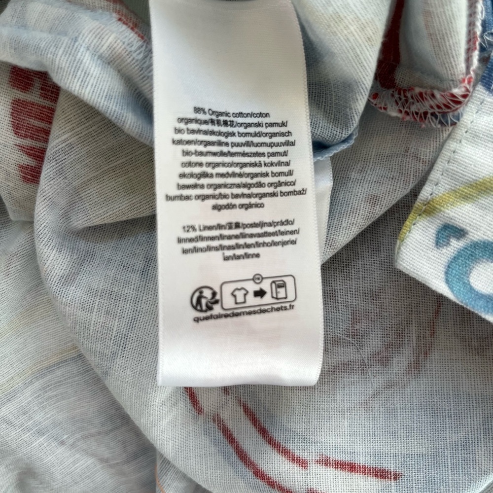 Damson Madder Chlo Linen Blend Button Down Shirt Organic Cotton Resort Vacation - Picture 5 of 5